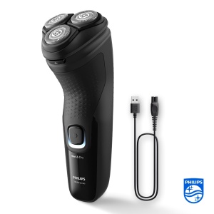 Philips Shaver Series 3000X - Aparat de ras electric umed si uscat pentru barbati in negru, cu tehnologie SkinProtect, aparat de tuns barba pliabil (model X3001/00) - Img 7