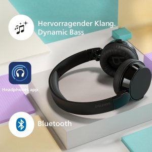 PHILIPS TAH4209BK Casti Bluetooth fara fir usoare cu izolare pasiva a zgomotului - 55 de ore de redare apeluri clare bas dinamic 2 ore de incarcare US - Img 4