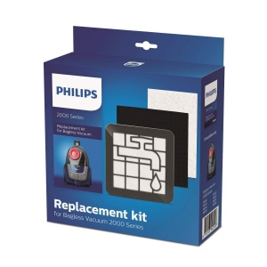 Philips XV1220/01 Set de filtre de schimb pentru aspiratoare fara sac seria 2000, negru/alb