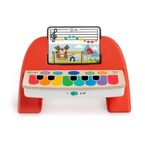 Pian pentru copii Baby Einstein Hape Cal cu 6 melodii si 3 carti muzicale, din lemn, multicolor