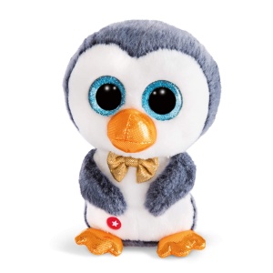 Pinguin de plus NICI Glubschis X-Mas Sniffy 15 cm, ochi stralucitori, albastruAlb