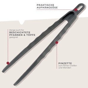 Pinzeta pentru Steak Fackelmann, Hitzefesta, Neagra, 28.5 cm - Img 3