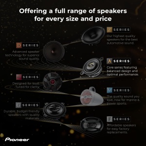 Pioneer TS-A1601C 16,5 cm Set de difuzoare cu componente cu 2 cai (fiecare 350 W max., 80 W sinusoidal), sunet puternic, eficienta ridicata, adancime de instalare de 48 mm, decupaj incastrat de 144 mm, cu grila - Img 7