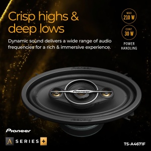 Pioneer TS-A4671F 4 x 6" 4 cai Coaxial Set de 2 difuzoare (210 W max. fiecare, 30 W sinusoidal), sunet puternic, eficienta ridicata, adancime de instalare de 42 mm, decupaj de instalare de 93 x 153 mm - Img 4