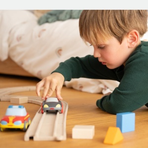 Pista de curse HABA Cars 27 piese din lemn, cu 2 masini, ecologic, pentru copii de la 2 ani - Img 9