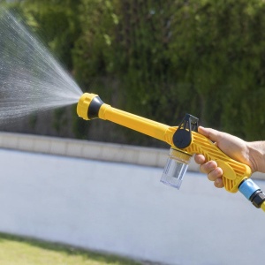 Pistol de apa InnovaGoods 8-in-1, cu rezervor de sapun, galben, ABS - Img 2