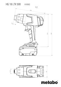 Pistol de caldura Metabo HG 18 LTX 500, 18 V, 300 C, cu LED - Img 2