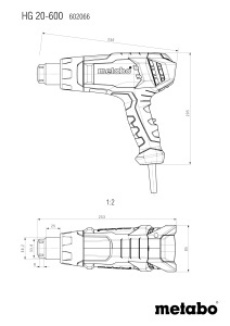 Pistol de caldura Metabo HG 20-600, 2000 W, cu accesorii incluse - Img 2
