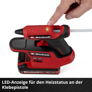 Pistol de lipit cu caldura Einhell TE-CG 187 Li-Solo, 180C, 3 clei - Img 9