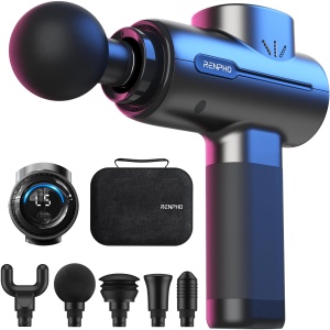 Pistol de masaj RENPHO, 3200 RPM, 2500mAh, USB-C, Negru