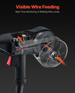 Pistol de sudura VEVOR 200A cu cablu de 3 m compatibil cu masinile de sudura W Weldpro MlG200GDsv200 si MIG155GD potrivit pentru fire de sudura cu mie - Img 3