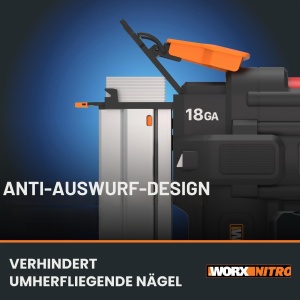 Pistol de unghii WORX WX842.9 18GA, 20V, fara acumulator si incarcator - Img 5