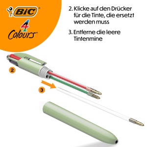 Pix BIC 4 Colours Mineral, set 5 culori, 1.0 mm, refillabil - Img 7