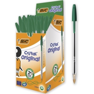 Pix BIC Cristal Medium, 50 bucati, verde, 0,4 mm, documente conforme