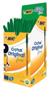 Pix BIC Cristal Original fine, 0.3 mm, verde, cutie 50 bucati - Img 5