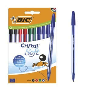 Pix BIC Cristal Soft, 1.2 mm, 10 bucati, diverse culori - Img 1