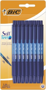 Pix BIC Soft Feel, 1,0 mm, Grip Guma, Albastru, 15 bucati