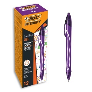 Pix gel BIC Gel-ocity 0,7 mm, violet, 12 bucati, rapid uscare - Img 1