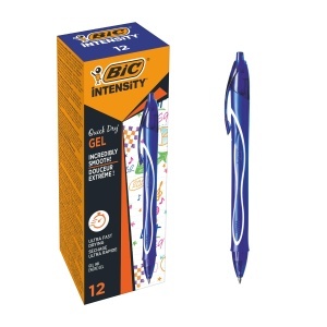 Pix gel BIC Gel-ocity Quick Dry, 12 bucati, culoare albastra, 0.7 mm
