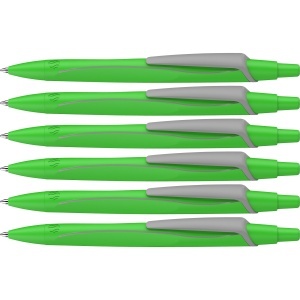 Pix Schneider Reco Neon Edition, 6 bucati, din plastic reciclat, culoare neongreen, scriere albastra