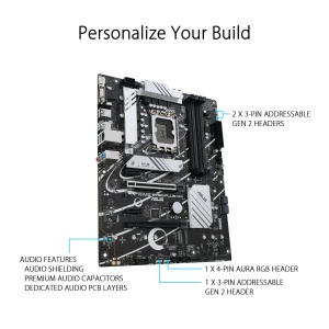 Placa de baza ASUS Prime B760-PLUS D4, LGA 1700, suport Intel 12-13 generatia, RGB - Img 4