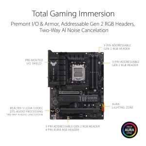 Placa de baza pentru jocuri ASUS TUF Gaming X670E-PLUS WiFi 6E AM5 (LGA 1718) Ryzen 7000 ATX (16 niveluri de putere, PCIe(r) 5.0, memorie DDR5, patru sloturi M.2, LAN de 2,5 GB, USB 4, iluminare Aura RGB) - Img 4