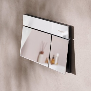 Placa de comanda WC hansgrohe iFrame Element E, Metal, 2-Meng Spalare, Crom - Img 6