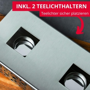 Placa de incalzit Westmark din inox, 240 x 120 mm, cu 2 suporti pentru lumanari - Img 3