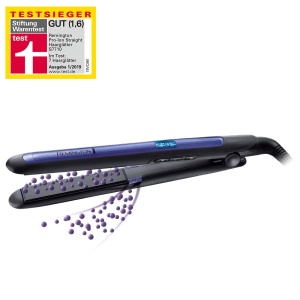 Placa de indreptat parul Remington [Tehnologie cu trei ioni: mai putina incretire si incarcare statica] Pro-Ion (acoperire ceramica cu ultra-turmalina, afisaj LCD, 150-230degC, functie Temp. Boost) Placa de indreptat parul S7710 - Img 3