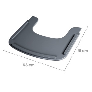 Placa de masa din lemn roba Essbrett pentru scaunul inalt Sit Up Flex, compatibila cu sistem de prindere, anthrazit - Img 4