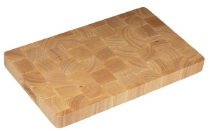 Placa de taiat HENDI din lemn de cauciuc, 520x325x45mm, design sah
