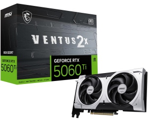 Placa Video MSI Gaming RTX 5060 Ti 8G Ventus 2X OC Plus, 8GB GDDR7, DisplayPort x3