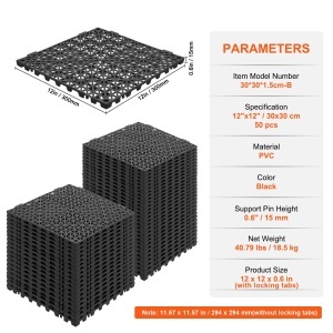 Placi de drenaj VEVOR 30 x 30 cm, 50 buc, PVC, negru - Img 8