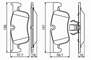 Placute de frana Bosch BP1482 - Set 4 bucati, cu tehnologie anti-zgomot, compatibile BMW - Img 6