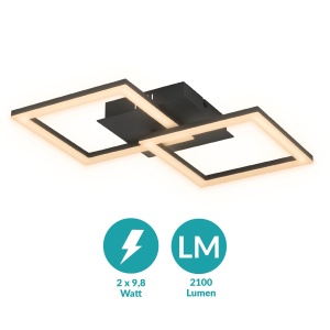 Plafoniera LED EGLO RGBIC, lumina calda si RGB, negru, 2100 lumeni - Img 4