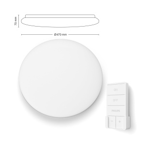 Plafoniera Philips Izso, reglabila cu telecomanda, 40 W, 2700-6500 K, alba, IP20, antireflexie si fara palpaire - Img 3