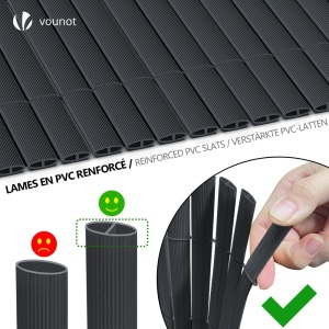 Plasa de protectie VOUNOT 100 x 300 cm, PVC gri, rezistenta la vant - Img 2