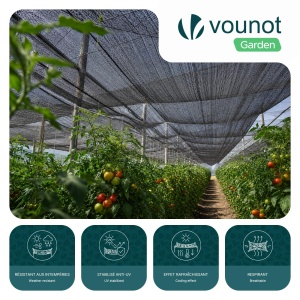 Plasa de umbrire VOUNOT 75 1.8x10m, HDPE, gri - Img 2