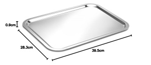 Platou Servire HENDI 424155 din Otel Inoxidabil, 395x283mm, Design Elegant - Img 3