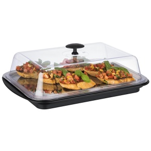 Platou termic APS cu capac - set cu tava din inox, 2 acumulatori de racire, negru - Img 2