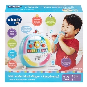 Player muzical portabil VTech Baby cu microfon, 40 melodii, 5 moduri de joc - Img 6