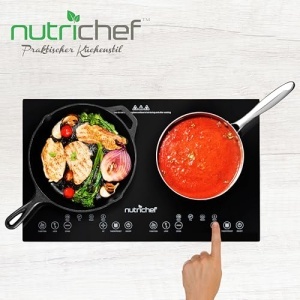 Plita cu inductie NutriChef 2 Placi 1800W Touch Control Timer Siguranta pentru copii - Img 10