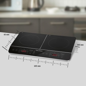 Plita cu inductie ProfiCook(r) cu suprafata vitroceramica | Plita cu inductie 2 placi | Plita fierbinte cu cronometru de 180 de minute si 16 niveluri | Placa de inductie cu aut. Inchidere | 3500 W | PC-DKI 1067 - Img 7