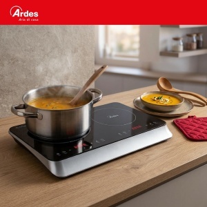 Plita electrica Ardes KOOKIE DUO 2000W 1500W, 2 zone inductie, neagra - Img 3