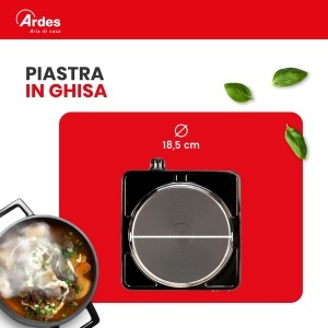 Plita electrica Ardes TIKAPPA AR1F19, 1500W, 18.5 cm, Negru - Img 4
