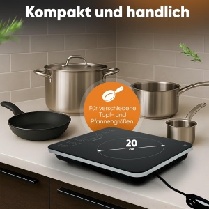 Plita electrica cu inductie ProfiCook PC-EKI 1062, 2000W, 10 niveluri de putere - Img 6