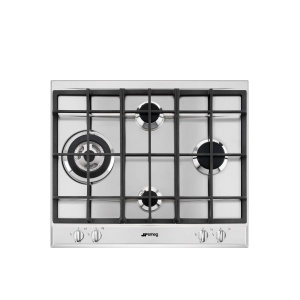 Plita pe gaz SMEG SELEZIONE P261XGH, inoxnegru, 4 arzatoare