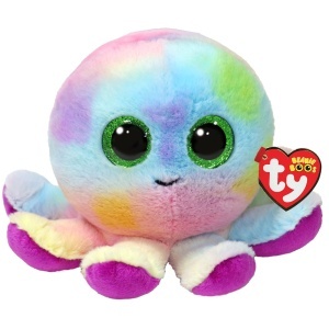 Plus Bubbles TY Beanie Boos, Octopus, 15 cm, Ochii Verzi Stralucitori