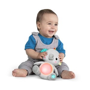 Plus cu Elefant Bright Starts Hug-a-Bye Baby, Multicolor, cu Muzica si Lumini - Img 3