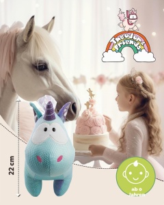 Plus cu Unicorn Marin NICI 22cm, Culoare Oceane, Detalii Stralucitoare - Img 2